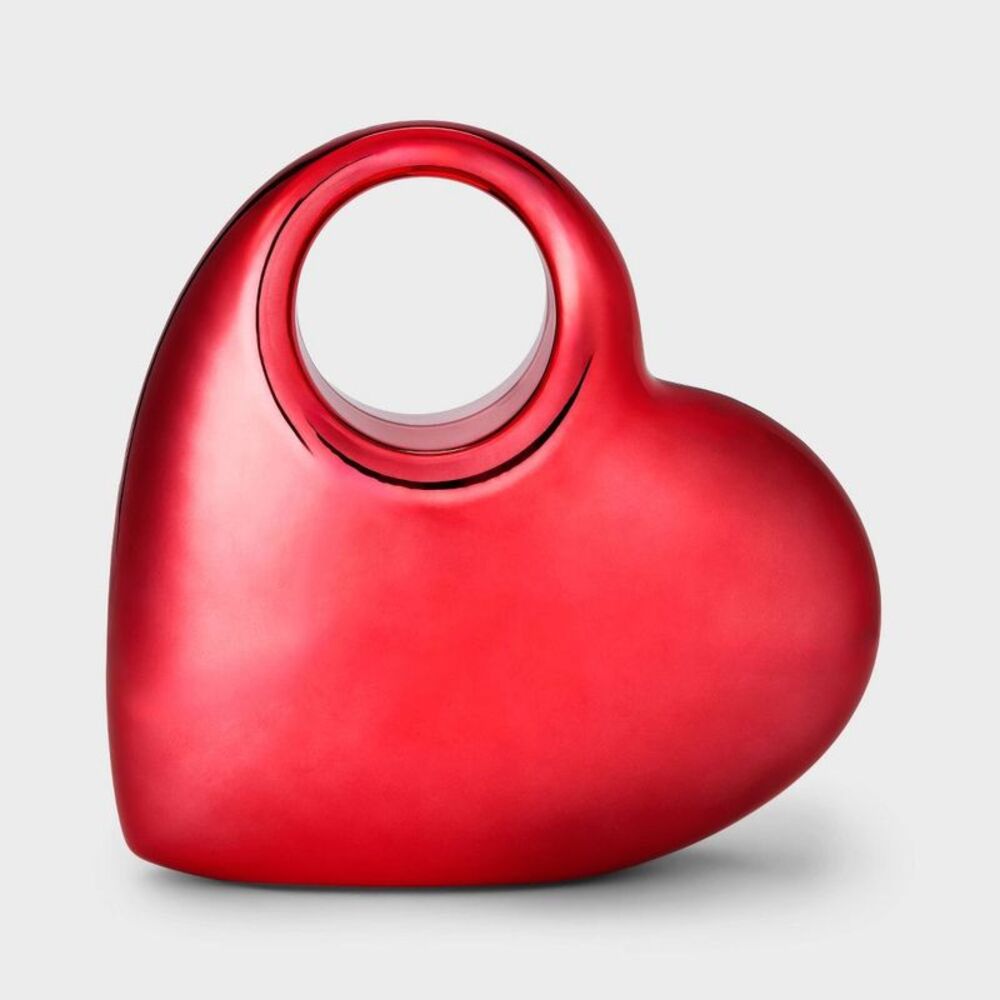 A New Day - Valentine's Day Metallic Heart Clutch - A New Day  Red